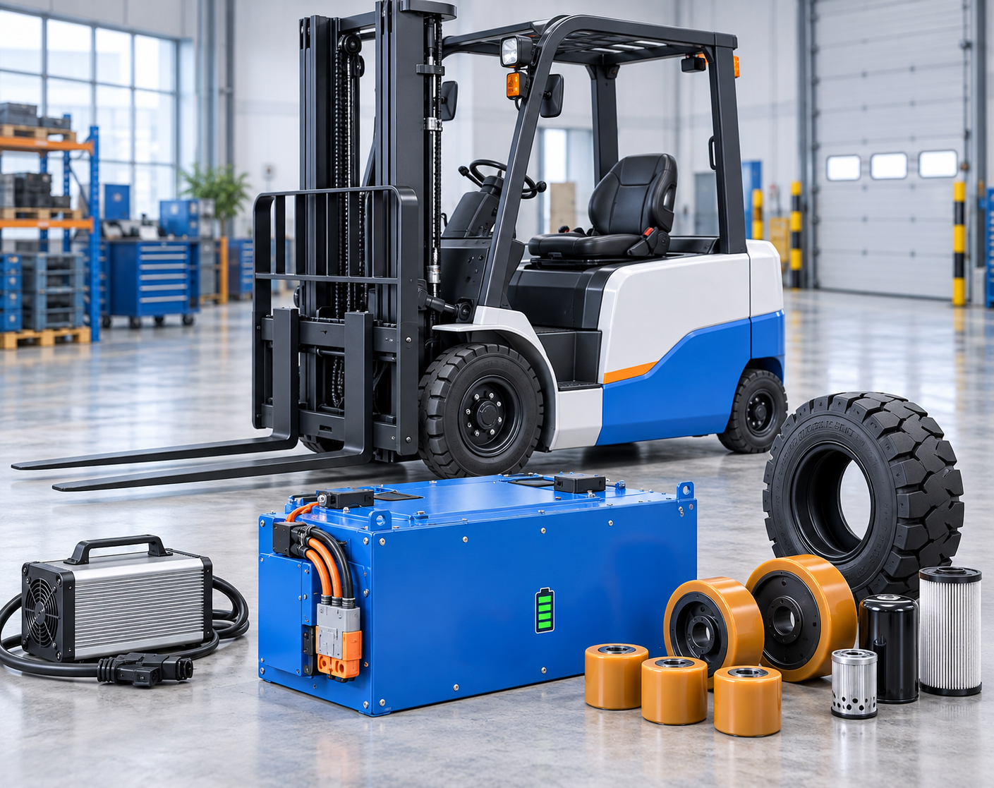 Xe nâng, phụ tùng & Pin Lithium